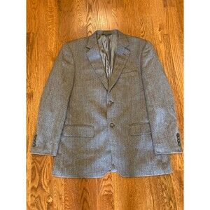 Joseph & Feiss Gold 100% Lambswool Blazer Size 42 R Gray Herringbone